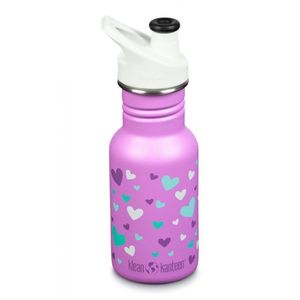 Recipient din otel inoxidabil 355 ml cu capac sport Klean Kanteen Kid Classic Narrow Orchid Hearts imagine