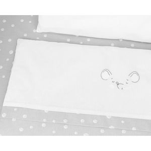 Lenjerie patut cu broderie Mini Cot KikkaBoo Joyful Mice imagine