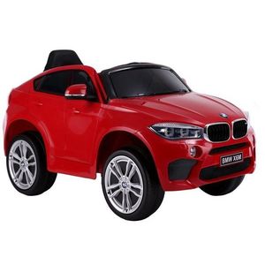 Masinuta electrica cu roti EVA 90W si scaun din piele BMW X6M rosu R-Sport, pornire lenta, amortizoare, panou muzical, 2 usi cu deschidere, centura de siguranta imagine