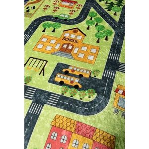 Covor antiderapant pentru copii Town Green 150x200 cm imagine