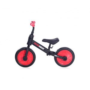 Bicicleta de echilibru 2 in 1 cu pedale si roti auxiliare black red imagine