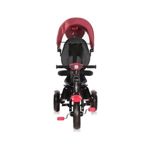 Tricicleta multifunctionala 4 in 1 Enduro scaun rotativ Red Black Luxe cu 2 tipuri de suport pentru picioare, roti mari silentioase, spatar reglabil pe 2 pozitii si cosulet textil imagine