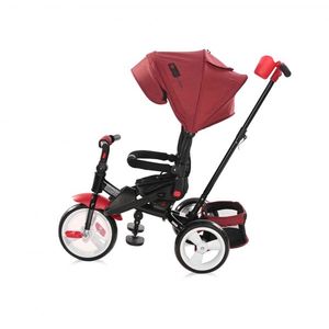 Tricicleta multifunctionala 4 in 1 Jaguar Red Black Luxe cu maner cu control parental, scaun rotativ, 2 tipuri de suport pentru picioare si spatar inalt reglabil pe 2 pozitii imagine