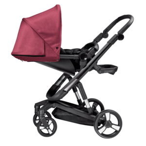 Carucior Bebumi Space Eco 2 in 1 Gabardine Pink cadru negru imagine