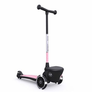 Trotineta copii pliabila cu roti luminoase, suport jucarie, Highwaykick 2 Lifestyle Rose Reflectorizant, 2 ani +, pana la 50 kg, Scoot Ride imagine