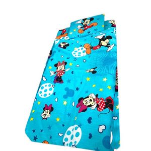 Lenjerie de pat 3 piese cu cearceaf plapumioara si pernuta slim 140x70 cm Croitoria Noastra Mickey turquise imagine