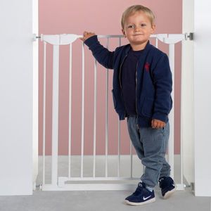 Poarta de siguranta metal Childhome Eltra Doorgate Pressure 75-81 cm alb imagine