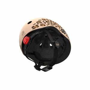 Casca de protectie pentru copii sistem de reglare magnetic cu led XXS-S 45-51 cm 1 an+ Leopard Scoot Ride imagine