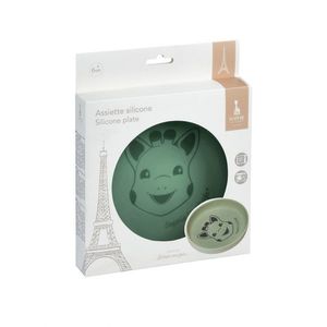 Farfurie verde silicon Girafa Sophie imagine