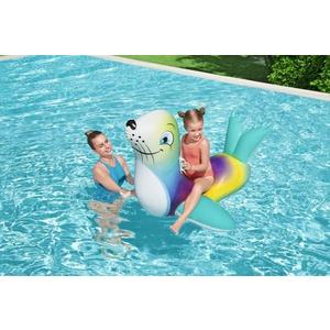 Saltea gonflabila copii Foca curcubeu pentru piscina 157 x 114 cm Bestway imagine