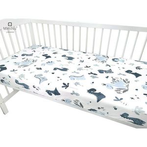 Cearceaf cu elastic pentru patut 140X70 cm din bumbac Dino Granat MimiNu imagine