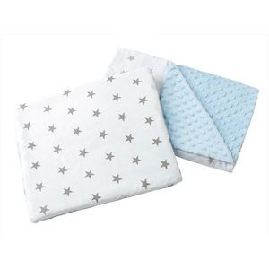 Set paturica 55x75 cm si perna 35x30 cm Minky Grey Stars Blue imagine