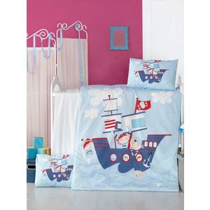 Set lenjerie 6 piese Bumbac Ranforce Ship 120x60 cm imagine