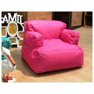 Fotoliu tip para pentru copii Big Bean Bag textil umplut cu perle polistiren roz imagine