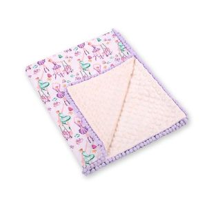 Paturica din bumbac cu doua fete 90x75 cm Minky Ballerinas Lilac imagine