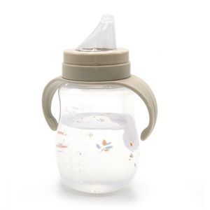 Cana cu manere si cioc de silicon BabyJem 250ml Swan Bej imagine