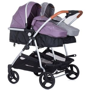 Carucior gemeni Chipolino Duo Smart 2 in 1 Anthracite Lilac imagine