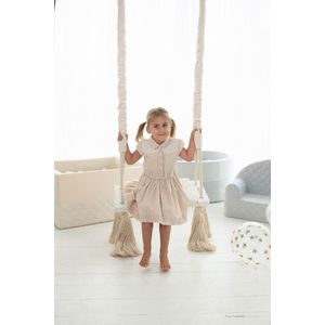 Leagan din lemn si spuma by BabySteps pentru copii WoodSwing catifea Velvet Ecri imagine