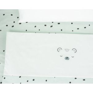 Set lenjerie patut 5piese KikkaBoo cu broderie Mini Cot Bear with me Mint 80x50 cm imagine