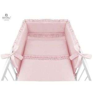 Set lenjerie patut 5 piese MimiNu 120x60 cm Royal Powder Pink imagine