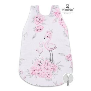 Sac de dormit pentru bebelusi MimiNu din bumbac 70 cm 0-6 luni Peonie Pink imagine