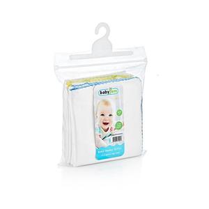 Set 10 batistute din bumbac pentru copii 28x28 cm White imagine