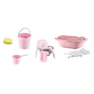 Set de baie cu 6 piese BabyJem Bebe Lux Pink imagine