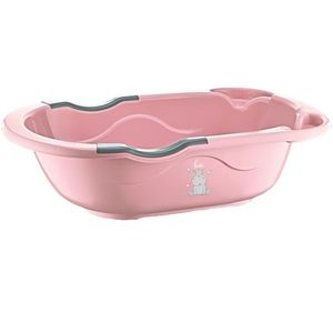 Cadita de baie cu dop de scurgere BabyJem Hello Hippo Pink imagine