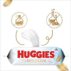 Servetele umede Huggies Extra Care Sensitive 8 pachete x 56 448 buc imagine