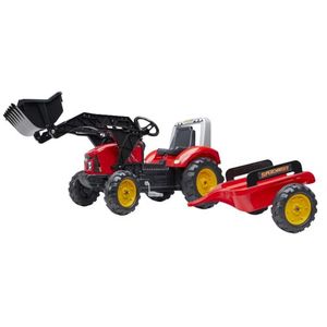 Tractor cu pedale pentru copii cu capac de deschidere rosu Falk imagine