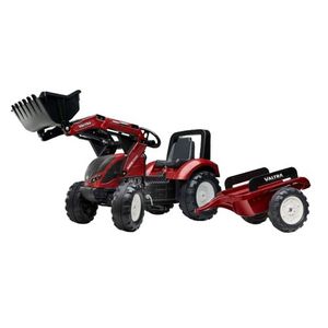 Tractor cu pedale pentru copii cu remorca rosu Falk imagine