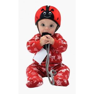 Casca protectie bebelusi cu spuma flexibila reglabila 7-24 luni rosie SafeHeadBaby Ladybird imagine