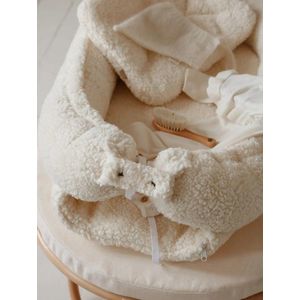 Suport de dormit babynest Premium din tesatura bucle Crem Teddy by BabyLy 80x50 cm imagine