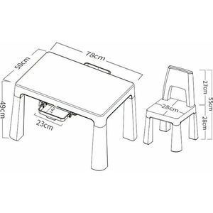 Set masuta si doua scaune pentru copii FreeON Neo cu doua sertare roz imagine