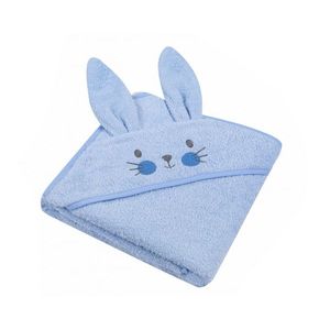 Prosop cu gluga brodata si cu urechi 80x80 cm Blue Rabbit imagine