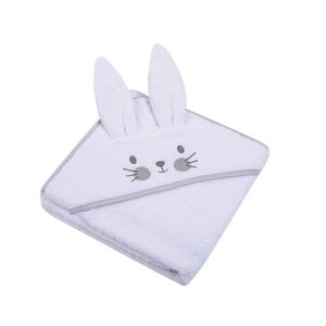 Prosop cu gluga brodata si cu urechi 80x80 cm White Rabbit imagine