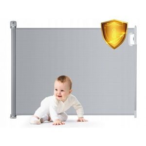 Bariera de protectie extensibila pentru scari si usi 50-140 cm Nukido 718401 gri imagine