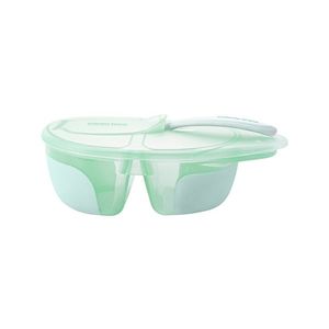 Set Castron cu 2 compartimente si lingurita KikkaBoo Tasty Mint imagine