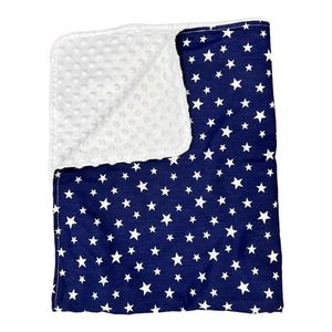 Paturica bebe dubla bumbac mincky pufos 75x95 cm Stelute pe bleumarin imagine