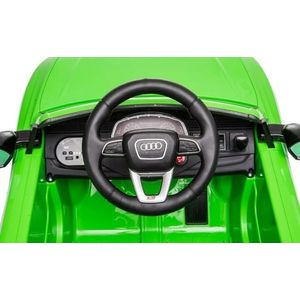 Masinuta electrica 70W cu echipare Premium si acumulator detasabil Audi RS Q8 Green 12V scaun piele, roti din cauciuc Eva, suspensii, sarcina maxima 25 kg imagine