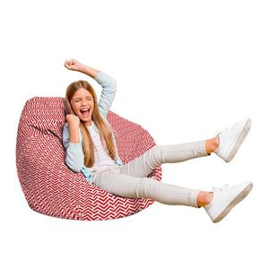 Fotoliu Puf Bean Bag tip Para L model rosu si alb imagine