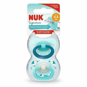 Set 2 suzete Nuk Signature Silicon M1 bleu 0-6 luni imagine