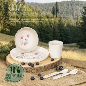 Set 5 piese Reer Growing vesela pentru mancarea copiilor din materiale naturale imagine