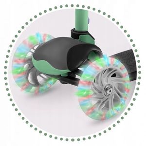 Trotineta Ricokids Loco verde-negru pliabila, ghidon reglabil, roti cu Led, platforma antiderapanta, greutate admisa 25 kg imagine