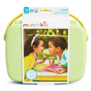 Cutie Bento Lunch Munchkin cu ustensile din inox 18L+ green imagine