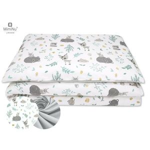 Set pentru bebelusi 6+1 piese MimiNu 120x60 cm Forest Friends Mint imagine