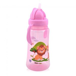 Cana sport cu manere si pai moale 12 luni+ 330 ml Pink imagine