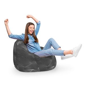 Fotoliu Puf Bean Bag tip Para XL Topografic Negru imagine