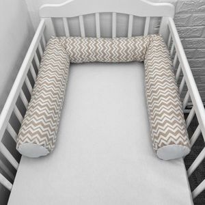 Perna bumper Deseda pentru pat bebe 180 cm zig zag bej imagine