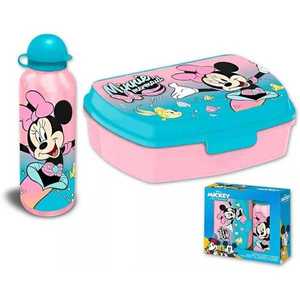 Set cutie sandwich si recipient lichide aluminiu 500ml SunCity Minnie Mermaid EWA30011MN imagine